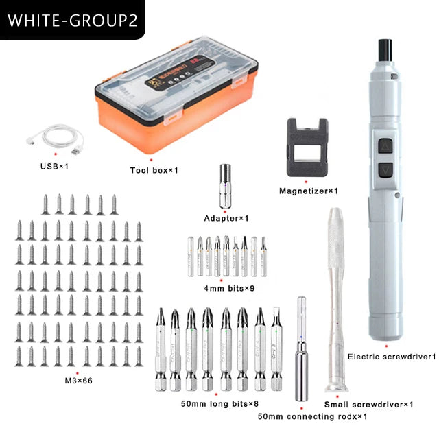 Cordless Electrical Screwdriver Mini Power Tools 3.6V Rechargeable Multifucntion Drill With 88pcs Bits Kits - View 8 | SAMAG