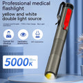 Rechargeable Medical Handy Pen Light Dual Light Source LED Flashlight Mini Pocket Doctor Oral Examination Penlight Clip Lamp