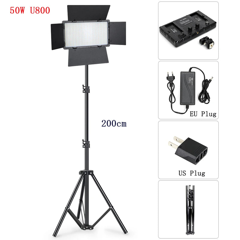 U800 U600 LED Photo Studio Video Light Recording Lighting Kit  Photography Panel Photographi Lamp For Youtube Game Live