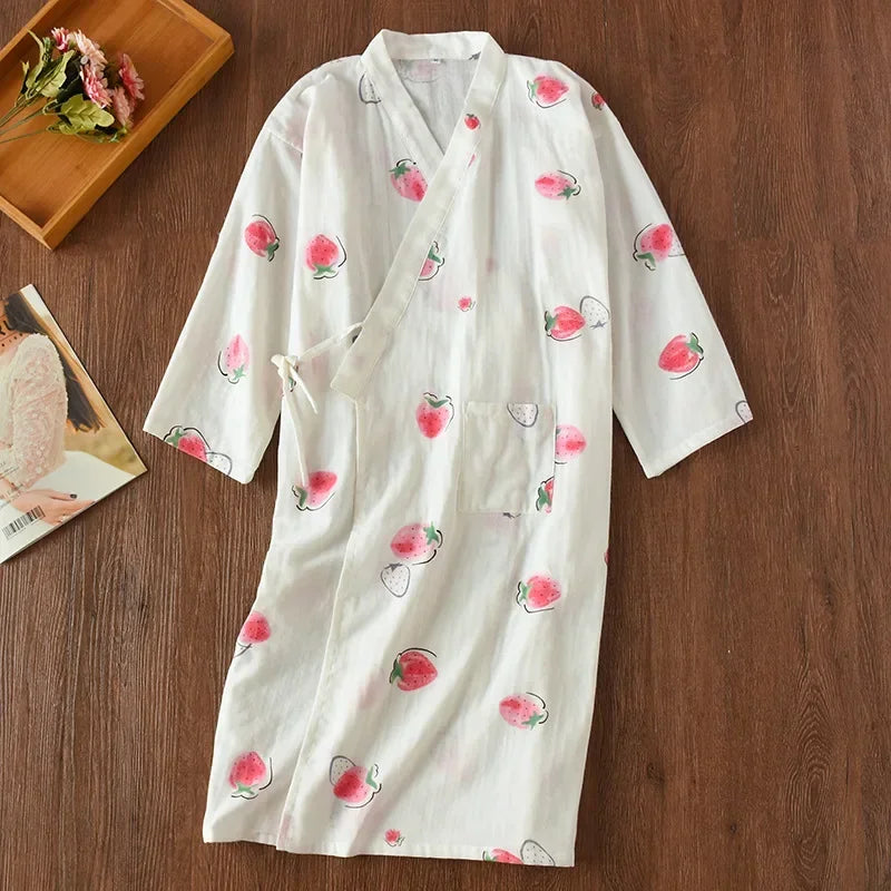 Japanese-style Kimono Pajamas Summer New 100% Cotton | SAMAG
