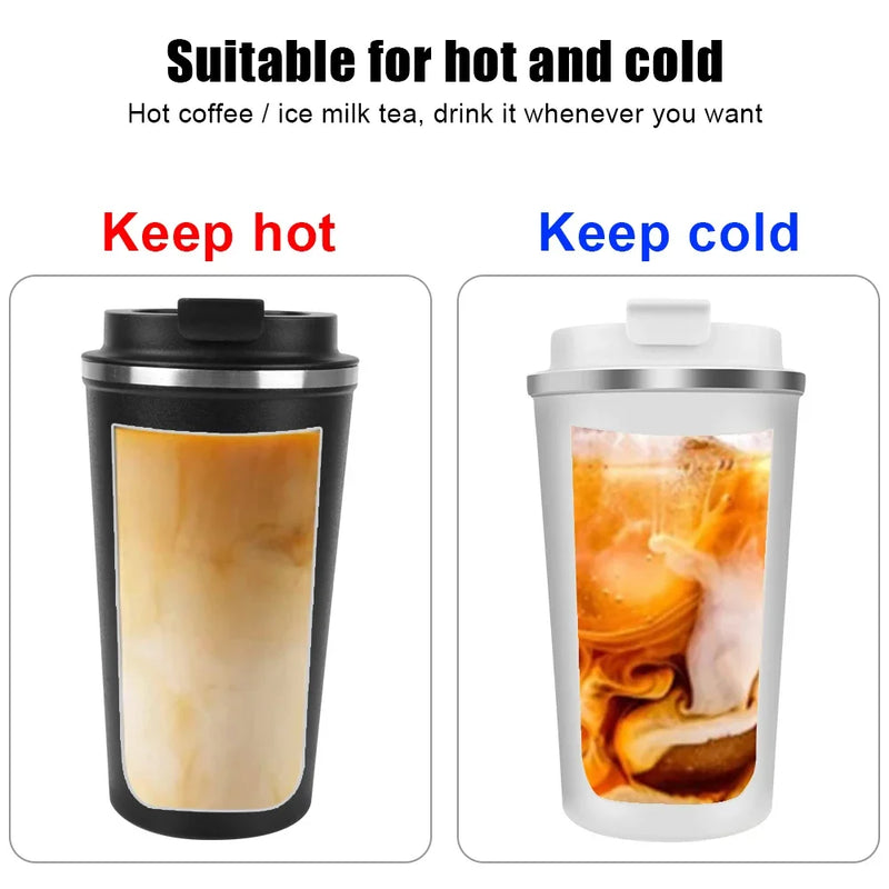 Thermo Cafe Coffee Mug 380/510ML Car Thermos Mug Leak_Proof Travel Thermo Cup for Tea Water Coffee Double Stainless Steel