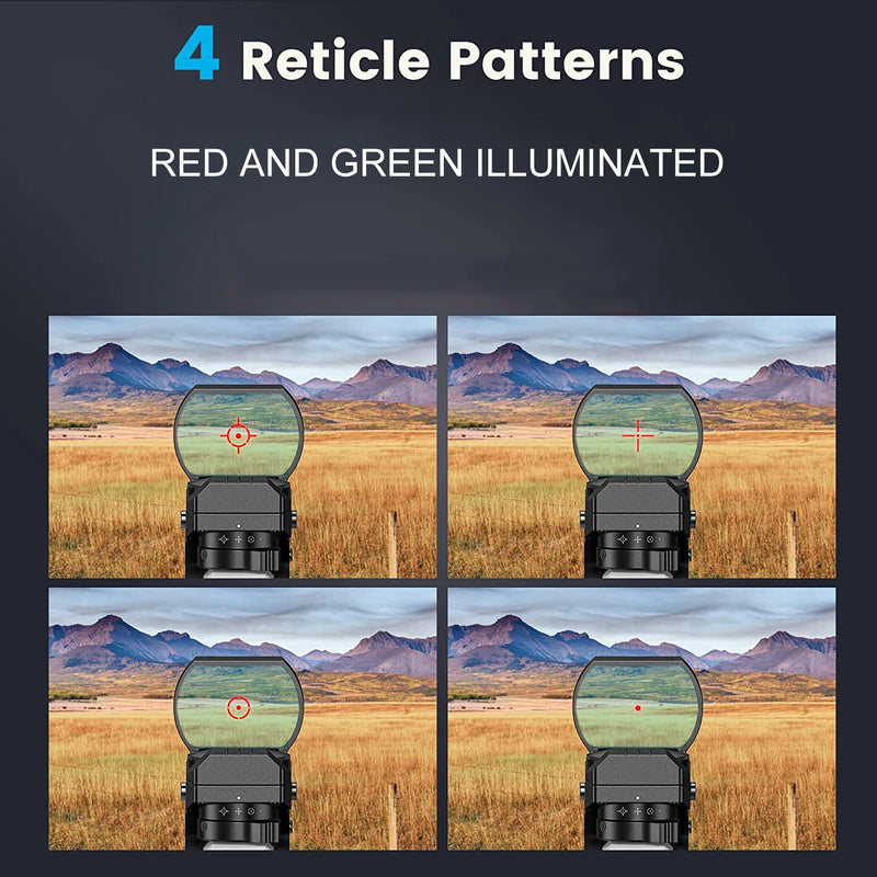 Bestsight Red Dot Sight Holographic Reflex Sight 4 Reticle Optics Red and Green Illuminated Collimator Sight Hunting Scopes