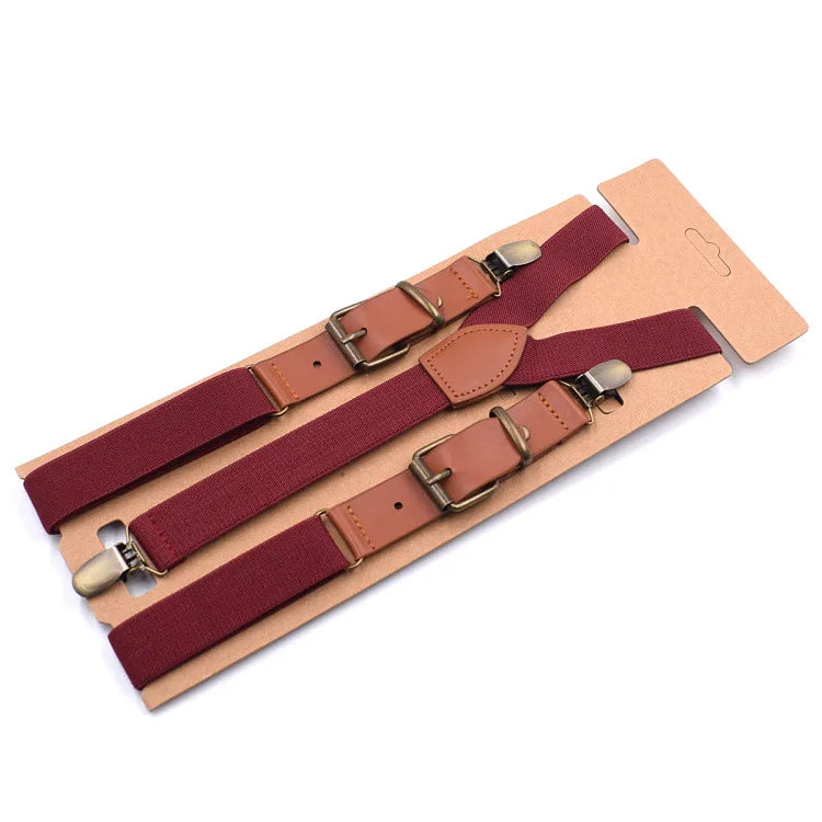 Vintage Suspenders 2.5cm Wide Y-back with 3 clips Adjustable Elastic Trouser Braces Suspender Belt for Women Fashion Accessories
