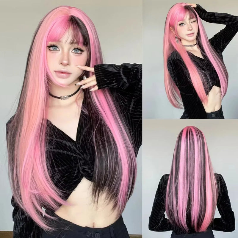 EASIHAIR Medium Length Wavy Blonde Synthetic Wig With Bangs For Women Natural Wigs Hair Heat Resistant Daily Party Cosplay Use