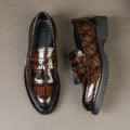 Business Tassel Loafers Shoes Slip on Casual Thick Bottom Leather Black Dress Party Shoes Boat Loafers For Man Fashion Moccasins