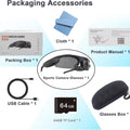FPV WiFi Action Camera Sunglasses 1080P  Wireless POV Bodycam for Sports Cycling Vlog Video Recording
