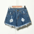 Factory Direct 2026 Summer Korean Style Plus Size Women's Denim Shorts, Ripped Stretch Jeans Shorts for Curvy Ladies