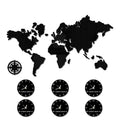 World Map Large Wall Clock New York London Tokyo Personalized Time Zone Silent Non Ticking Wall Clock Office Geographic Wall Art