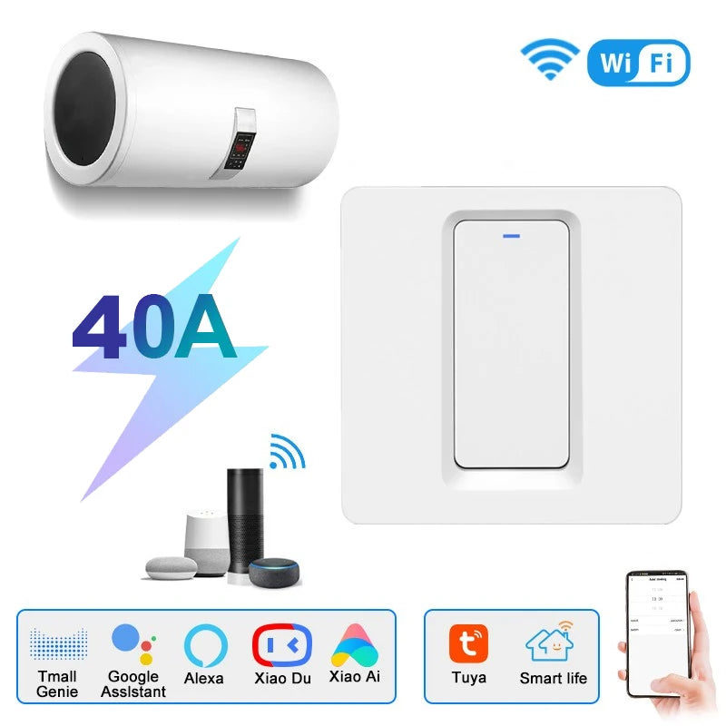 ELEGAN 20A/40A Tuya Smart Wifi Water Heater Switch Air Conditioner Smart Life Remote Voice Timer Control For Alexa Google Home