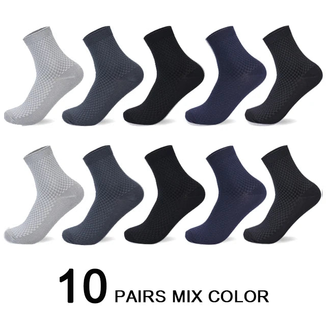 10 Pairs/Lot Men's Bamboo Fiber Socks Compression Autumn | SAMAG