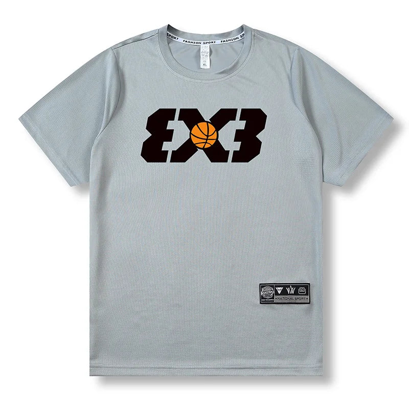 Loose Men Running 2023 Outdoor Street Basketball Gym Short Sleeve Letter Print T Shirt Summer Quick Dry Fitness Bodybuilding