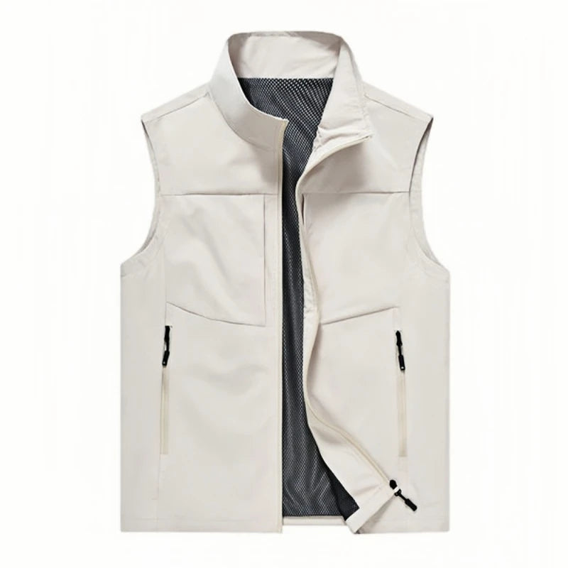 2025 Summer Men Outdoor Waterproof Quick Drying Cargo 5XL Vests Male Thin Mesh Breathable Waistcoats Climbing Sleeveless Jackets