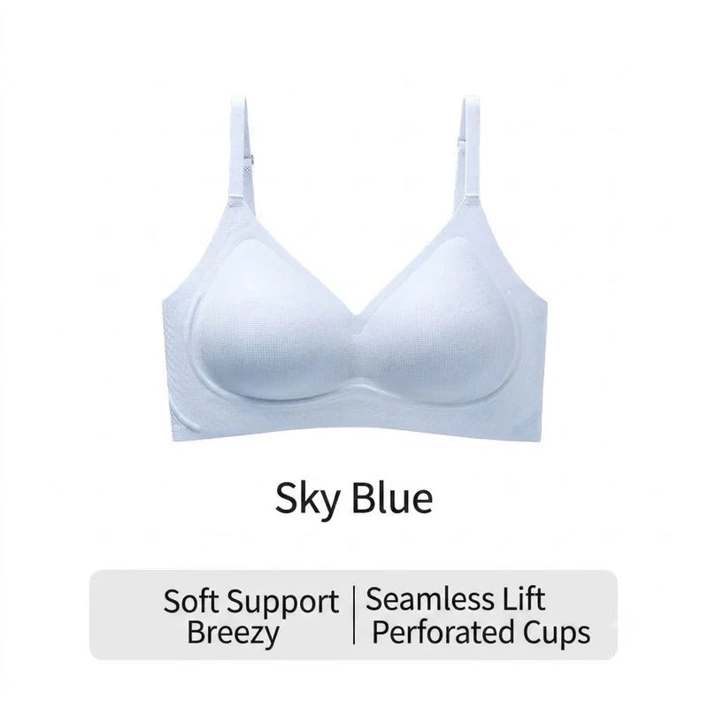 Women Seamless Wireless Bra Push Up Cooling Breathable Lift Anti-Sagging Comfort Bralette for Small Chest
