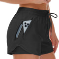 Women's Yoga Shorts, Fake Two-Piece Shorts, High-Waist Drawstring Style, Fake Yoga Running