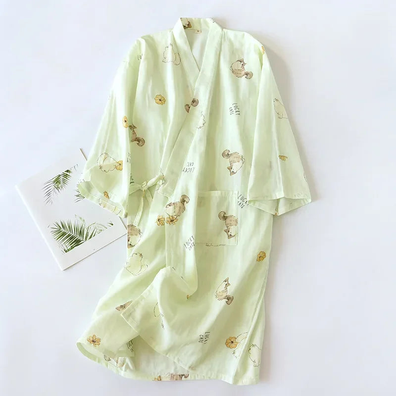 Japanese-style Kimono Pajamas Summer New 100% Cotton | SAMAG