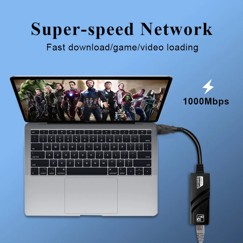 USB3.0 100/1000Mbps Wired USB & Type C To Rj45 Lan Ethernet Adapter Network Card for PC Macbook Windows 10 - Visuel 3 | SAMAG