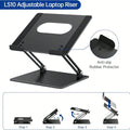 Aluminum Laptop Stand, Ergonomic Adjustable Notebook Tablet Stand, Computer Holder Compatible With Air, Pro, More 10-14" Laptops, Black