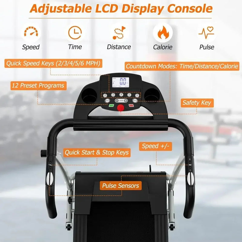Portable Compact Treadmill with 12 Built - in Programs - View 2 | SAMAG