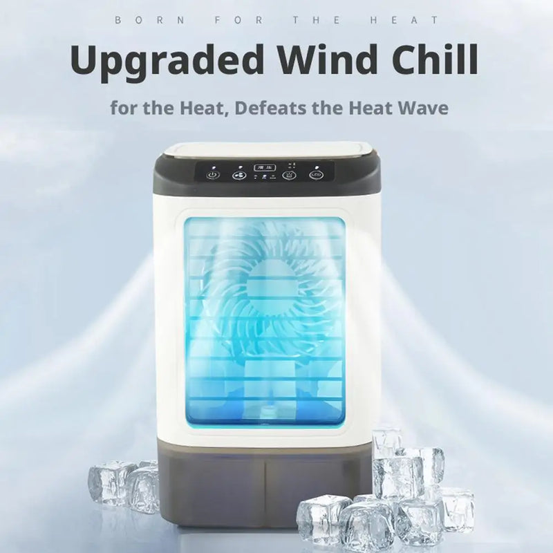Portable USB Home Cooling Fan Mini Air Conditioner Atomizing Air Cooler 3 Speeds, Quiet, with Night Light Office Home Fan