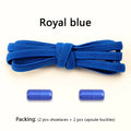 Flat Shoe Laces Without Ties Colored Matte Metal Lock Lazy Shoelaces for Men and Women Casual Shoes Elastic Shoelace 1 Pair