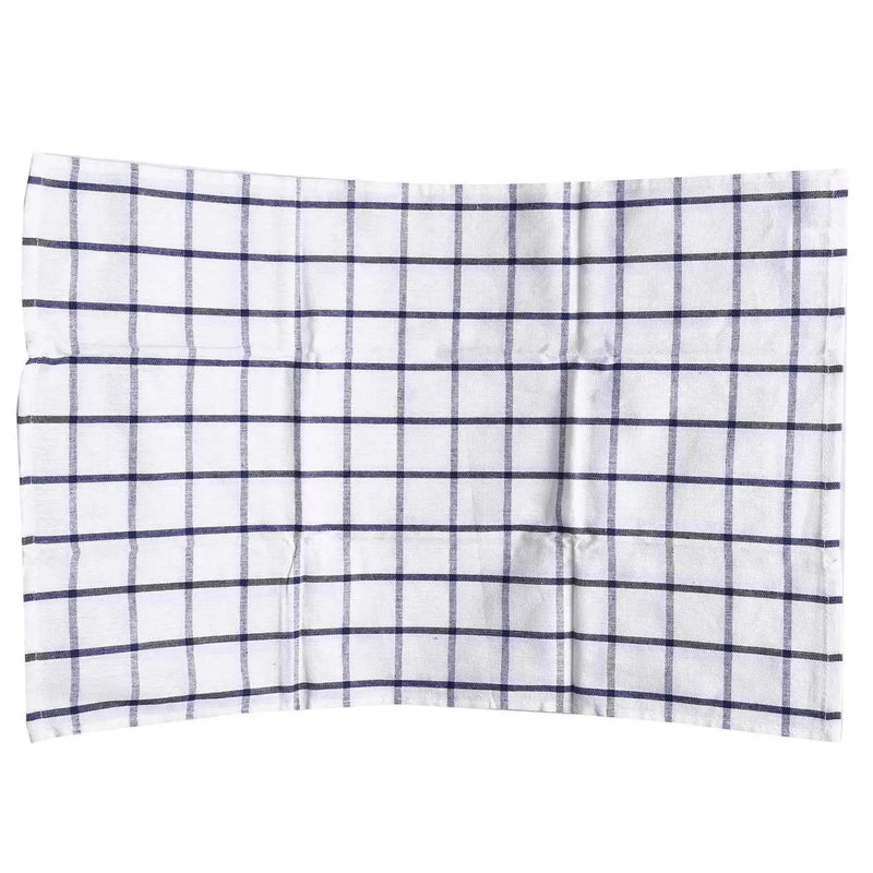 AFOURT-6Piece High Quality Blue White Plaid Striped Tea Towel Kitchen Towel Napkin Table Cloth 100% Cotton Woven Fabric