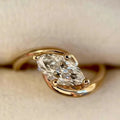 1/2CT Marquise Cut Moissanite Engagement Ring with Certicate 925 Sterling Silver Bypass Solitaire Diamond Wedding Ring for Women