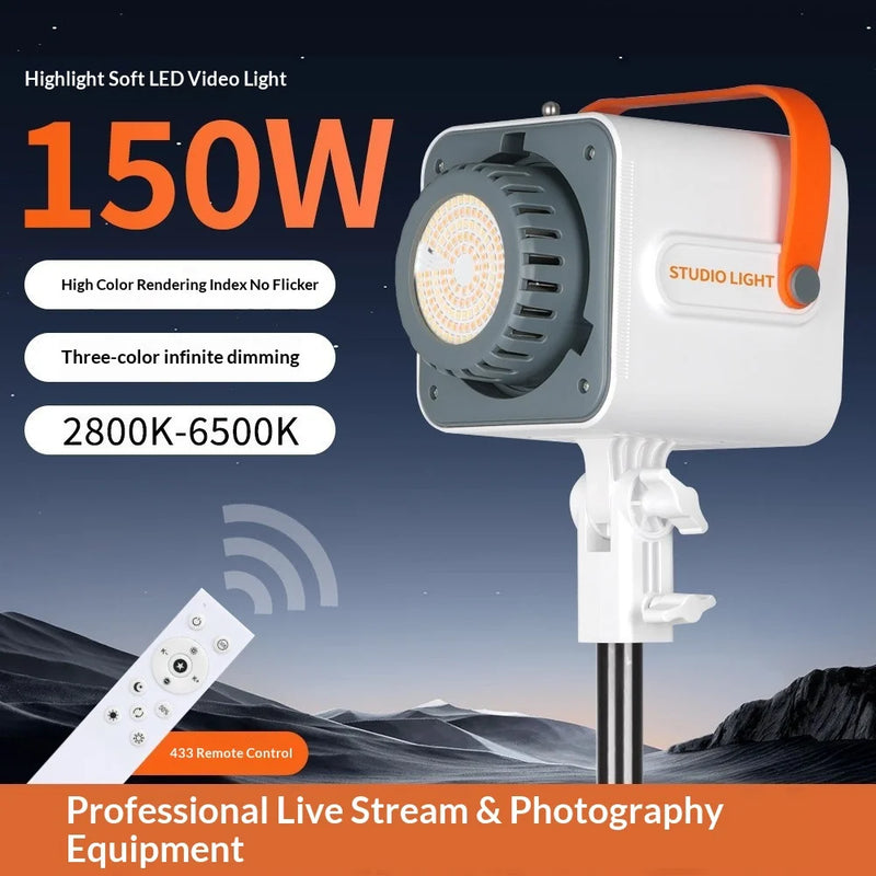 150W Bi-Color Studio Softbox Light Dimmable with Remote High CRI 95+ Flicker Free for Photographers and Content Creators