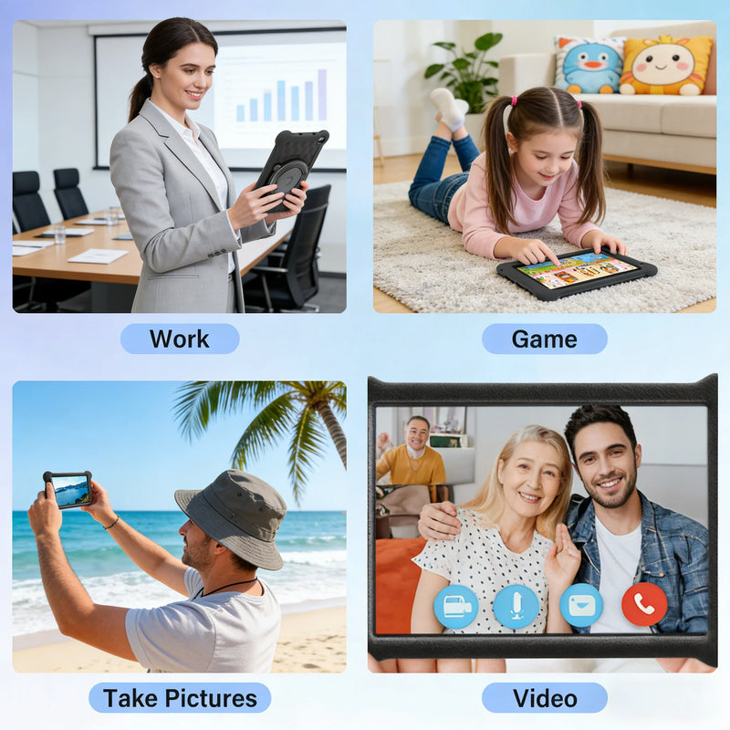 Paitanry 7 inch Tablet Android 13 Quad Core 4GB RAM 32GB ROM 1024*600 IPS 5G WiFi Bluetooth Dual Cameras GPS Portable Tablet PC