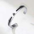 Men Bangle, Enemal Viking Logo Cuff Bracelet For Gentleman, Stainless Steel Minimalist - Visuel 6 | SAMAG