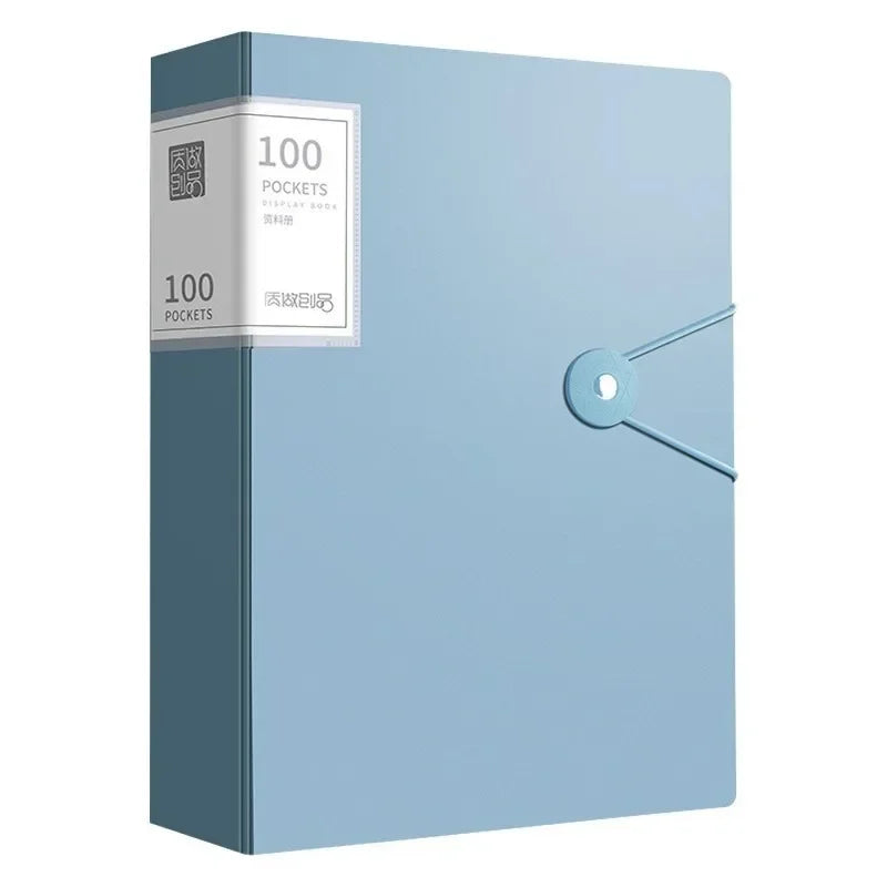 A4 Thickened Folder 100 Pages Information Book Large Capacity Diy File Folder Multifunctional Document Organizer Desktop Storage