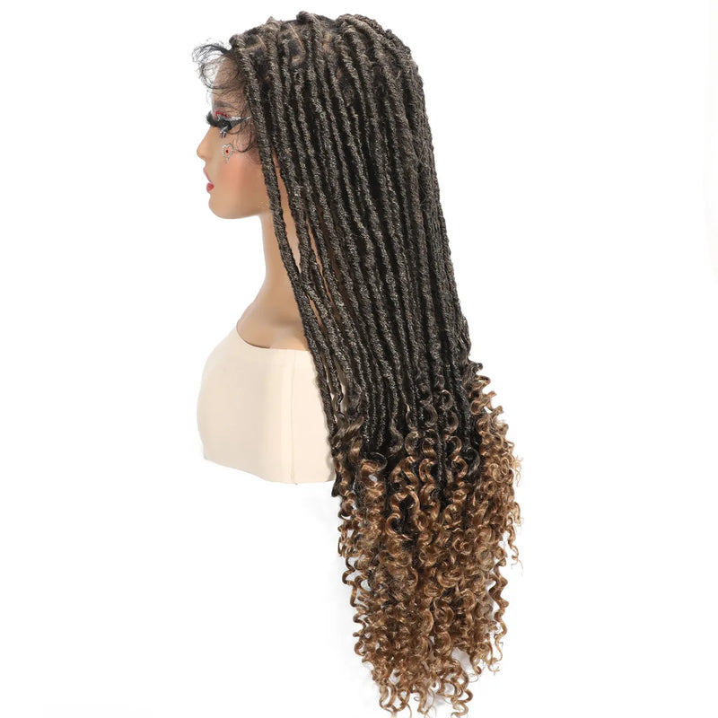 SQRDGQ Synthetic Hair Full Lace Wigs on Clearance Sale Long Braided Wigs Glueless Box Braids Woman Wigs Ombre Black Wig Woman