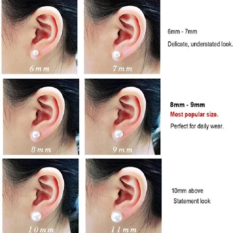 Natural Freshwater Pearl Stud Earrings Real 925 Sterling Sliver Earring Cultured White Pearl for Women Earring Jewelry Wholesale