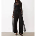 Womens High Low Polka Dot/Solid Color Sheer Cover-ups Summer Holiday O Neck Cape Blouse Female Jacekt Long Party Tops