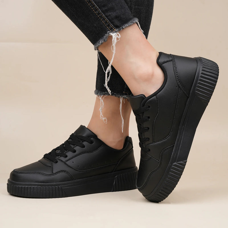 Unisex Black Skateboard Shoes Platform Lightweight | SAMAG