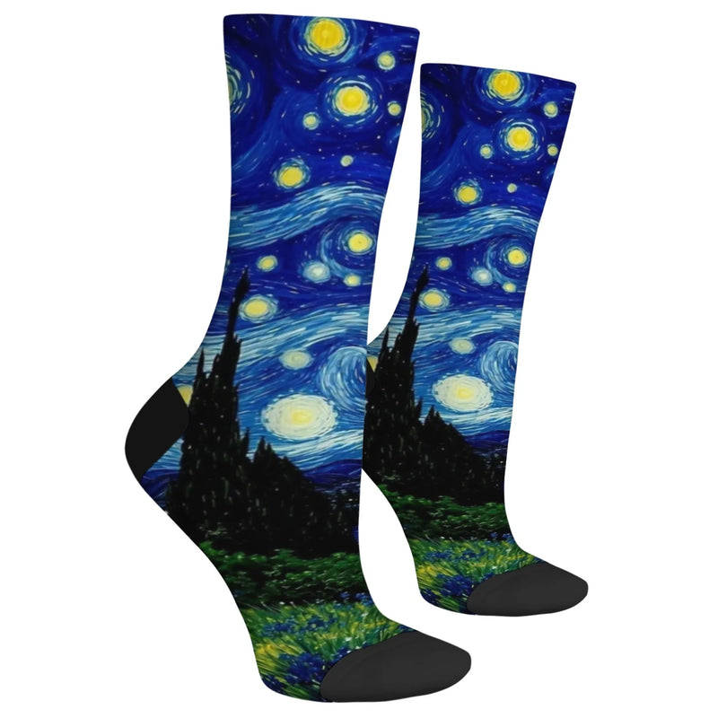 Van Gogh style starry night men's socks retro casual | SAMAG