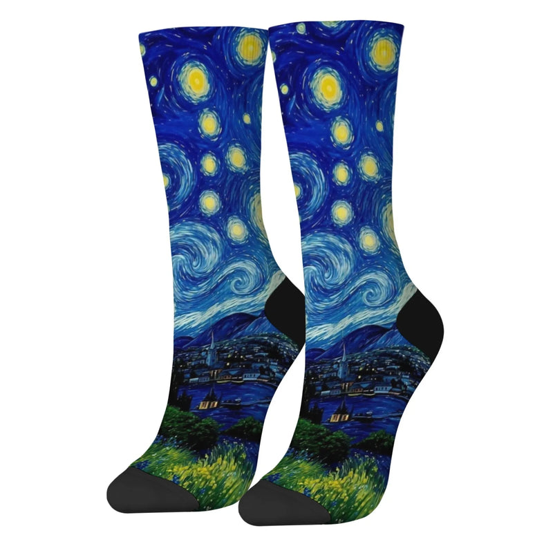 Van Gogh style starry night men's socks retro casual | SAMAG