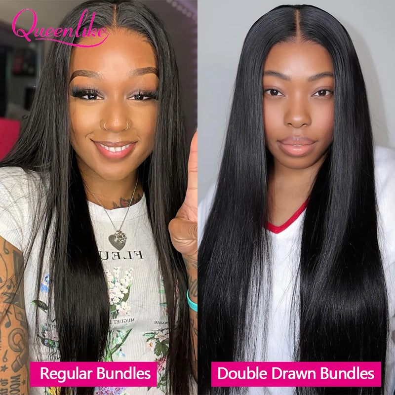 Queenlike 15A Super Double Drawn Vietnamese Raw Bone Straight Human Hair Bundles 1/3/4 PCS Top Bundles Human Hair Extensions