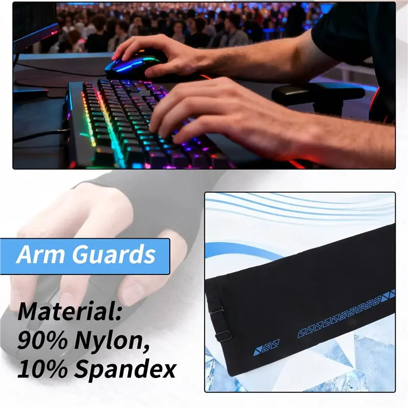 !【Top Deals】Esports Sleeve For Gamers Reduces Friction, Absorbs Sweat, Cooling Effect With Thumbholes For Extended Gaming Sessio