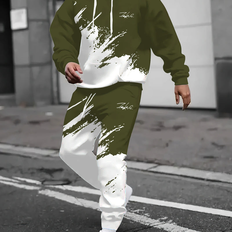 The new men's set for Spring and Autumn features street fashion casual comfort and soft 3D gradient pattern - View 2 | SAMAG