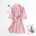 Women Wedding White Bride Robe Morning Gown 3/4 Sleeve | SAMAG