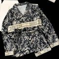 Spring and Autumn New Ladies Ice Silk Pajamas Homewear Suit Women Fashion Long-Sleeved Trousers Senior Sense of Homewear Suit