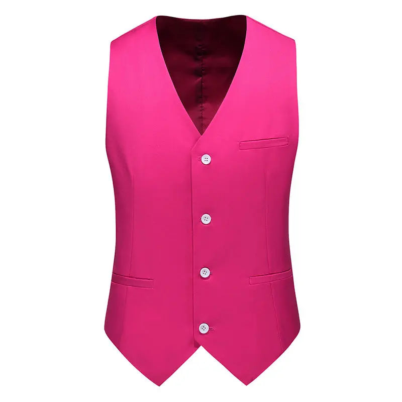 Vest Mens Fashion Casual High Quality Solid Color Slim Large Size Business Office Waistcoat Men Groom Wedding Dress Suit Vests