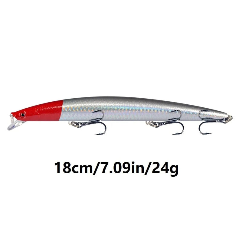 Long Minnow Fishing Lures Hard Bait Plastic Artificial | SAMAG