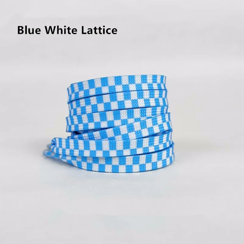 Black White Checkerboard Shoelaces Men Women Trend Personality Sneakers Sport Casual High Low Top Canvas Shoes Laces Dropship