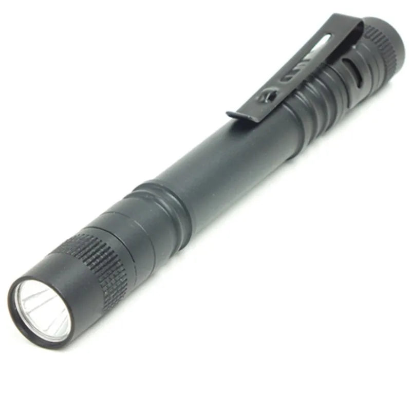 Mini Pen-shaped Flashlight AAA Battery Aluminum Alloy Waterproof Torch with Clip Portable Gift Light for Daily Outdoor