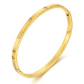 Stainless Steel 18K Gold Plated For Lucky Leaf CZ zircon Bangle Bracelet Set Stackable For Women Crystal - Visuel 10 | SAMAG