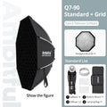 AMBITFUL 30x120cm 55cm 65cm 90cm One Touch Open Octagon/Rectangle Softbox Bowens Mount for Outdoor Studio Photography Side Wing