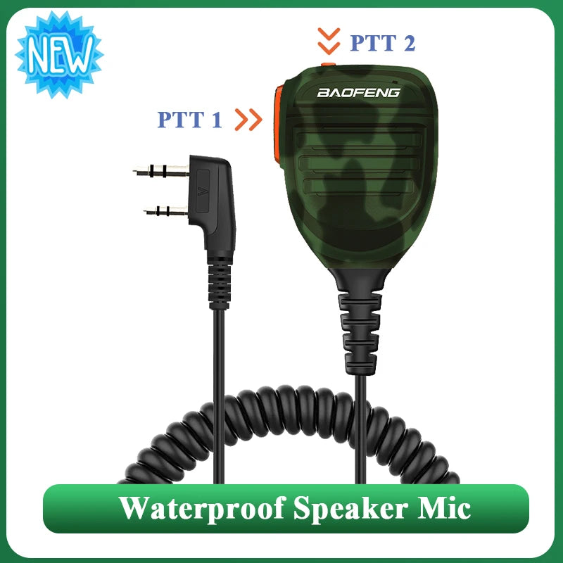 Baofeng Walkie Talkie Speaker Microphone Waterproof PTT Mic For UV-5R UV-16 UV-13 UV-21 UV17 Two Way Radio QuanSheng UV-K5 UV-K6