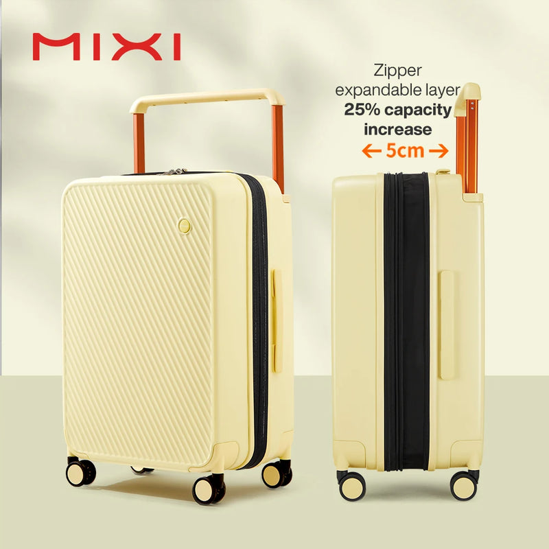 Mixi Expandable Carry On Luggage Lightweight Large Capacity Wide Handle PC Travel Suitcases Spinner Wheels TSA Lock 20 24 Inch