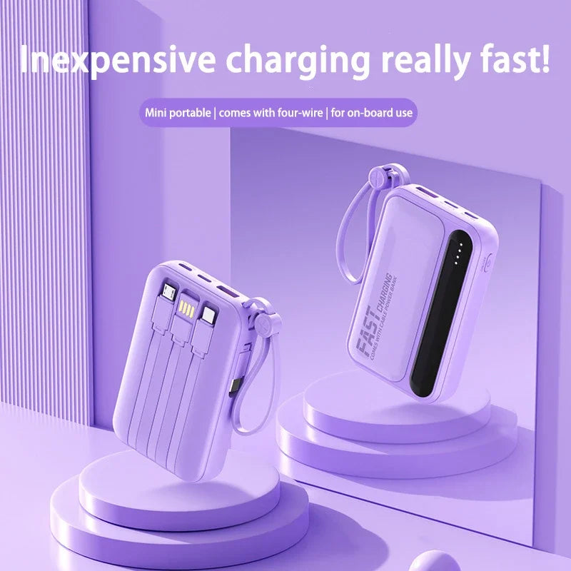 ONEPLUS 120W 50000mAh Portable Power Bank High Capacitybuilt-in 4 Cables Two-Way Fast Charging Mini Powerbank For iPhone Samsung